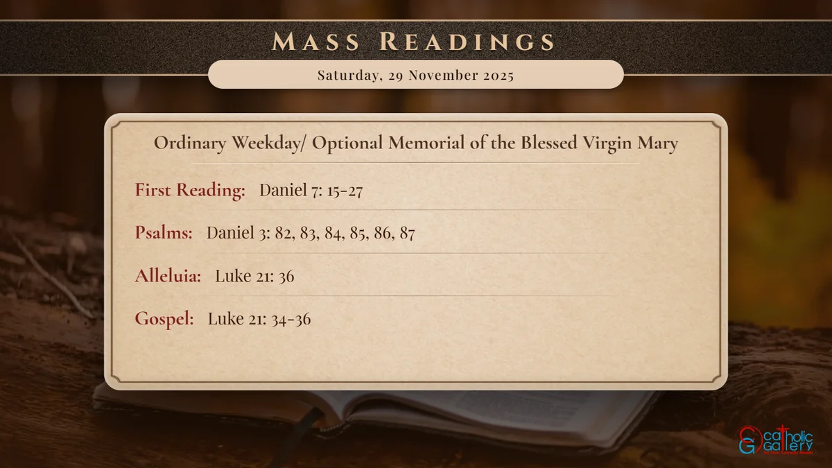 Daily Mass Readings – Saturday, 29 November 2025 - Catholic Gallery