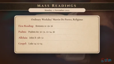 Daily Mass Readings – Monday, 3 November 2025