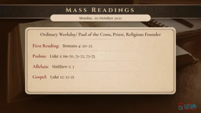 Daily Mass Readings – Monday, 20 October 2025