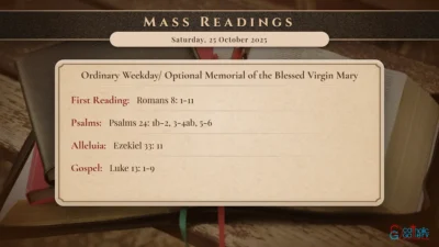 Daily Mass Readings – Saturday, 25 October 2025
