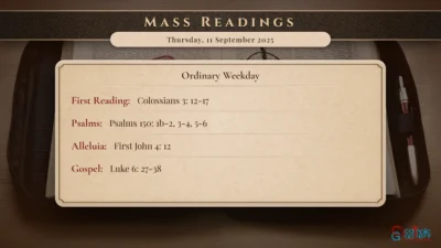 Daily Mass Readings – Thursday, 11 September 2025