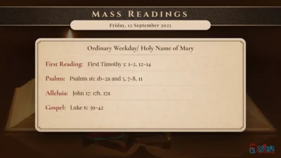 Daily Mass Readings – Friday, 12 September 2025