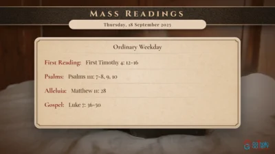 Daily Mass Readings – Thursday, 18 September 2025