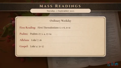 Daily Mass Readings – Tuesday, 2 September 2025