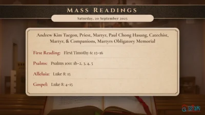Daily Mass Readings – Saturday, 20 September 2025