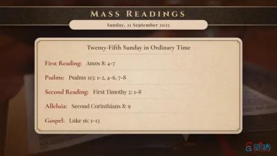 Daily Mass Readings – Sunday, 21 September 2025