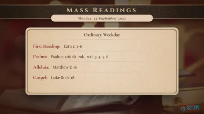 Daily Mass Readings – Monday, 22 September 2025