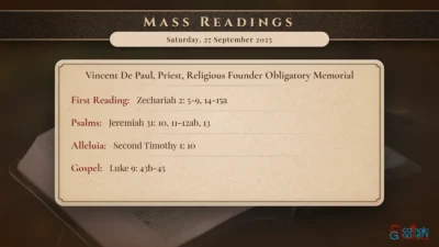 Daily Mass Readings – Saturday, 27 September 2025