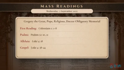 Daily Mass Readings – Wednesday, 3 September 2025