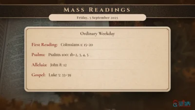 Daily Mass Readings – Friday, 5 September 2025