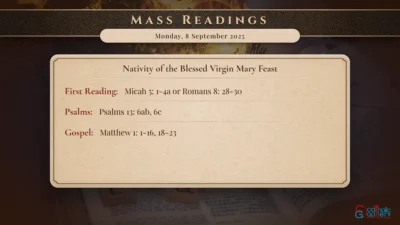 Daily Mass Readings – Monday, 8 September 2025