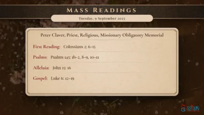 Daily Mass Readings – Tuesday, 9 September 2025