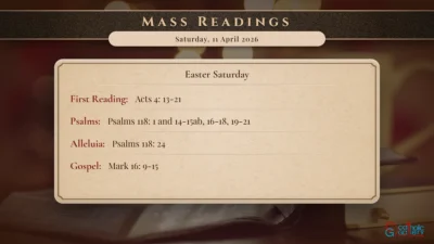 Daily Mass Readings – Saturday, 11 April 2026