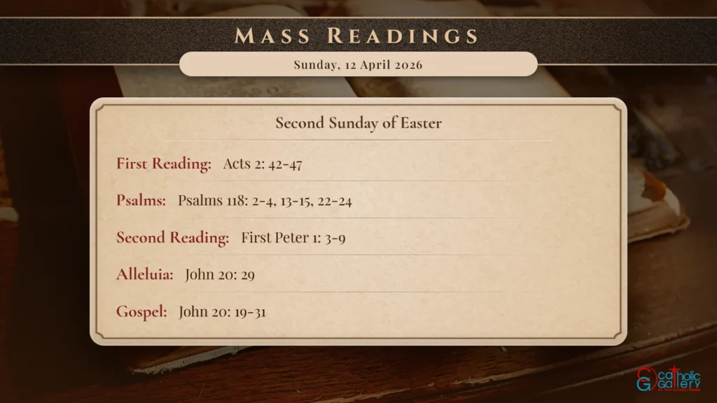 Daily Mass Readings Scripture Card – Sunday, 12 April 2026
