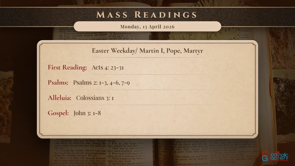 Daily Mass Readings Scripture Card – Monday, 13 April 2026
