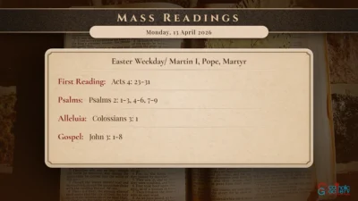 Daily Mass Readings – Monday, 13 April 2026