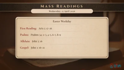 Daily Mass Readings – Wednesday, 15 April 2026