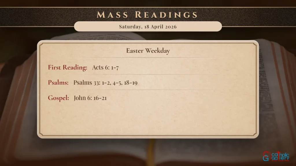Daily Mass Readings Scripture Card – Saturday, 18 April 2026