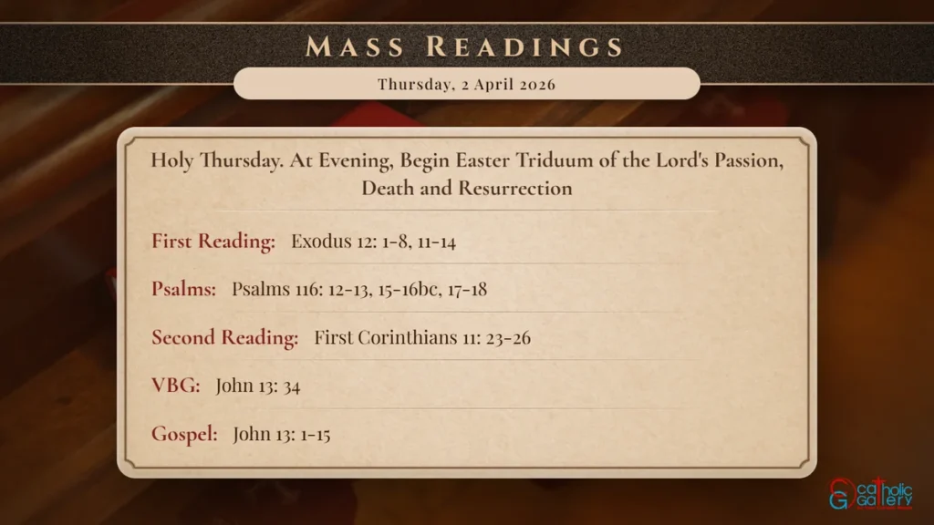 Daily Mass Readings Scripture Card – Thursday, 2 April 2026