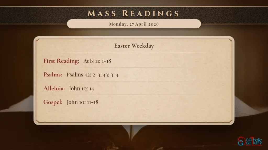 Daily Mass Readings Scripture Card – Monday, 27 April 2026