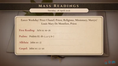 Daily Mass Readings – Tuesday, 28 April 2026