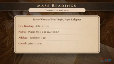 Daily Mass Readings – Thursday, 30 April 2026
