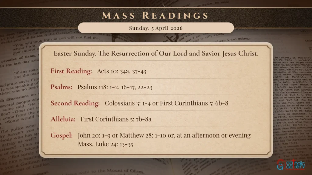 Daily Mass Readings Scripture Card – Sunday, 5 April 2026