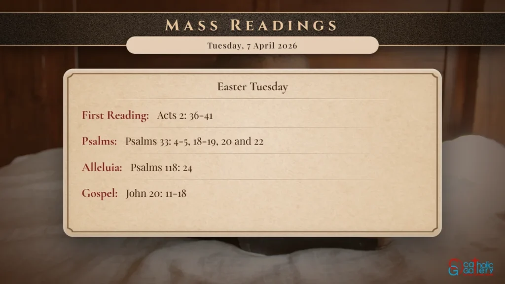 Daily Mass Readings Scripture Card – Tuesday, 7 April 2026