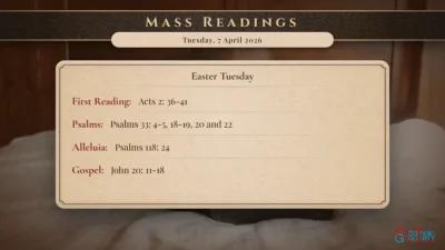 Daily Mass Readings – Tuesday, 7 April 2026