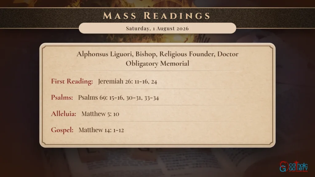 Daily Mass Readings Scripture Card – Saturday, 1 August 2026