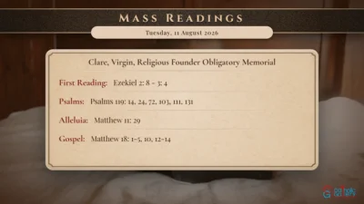 Daily Mass Readings – Tuesday, 11 August 2026