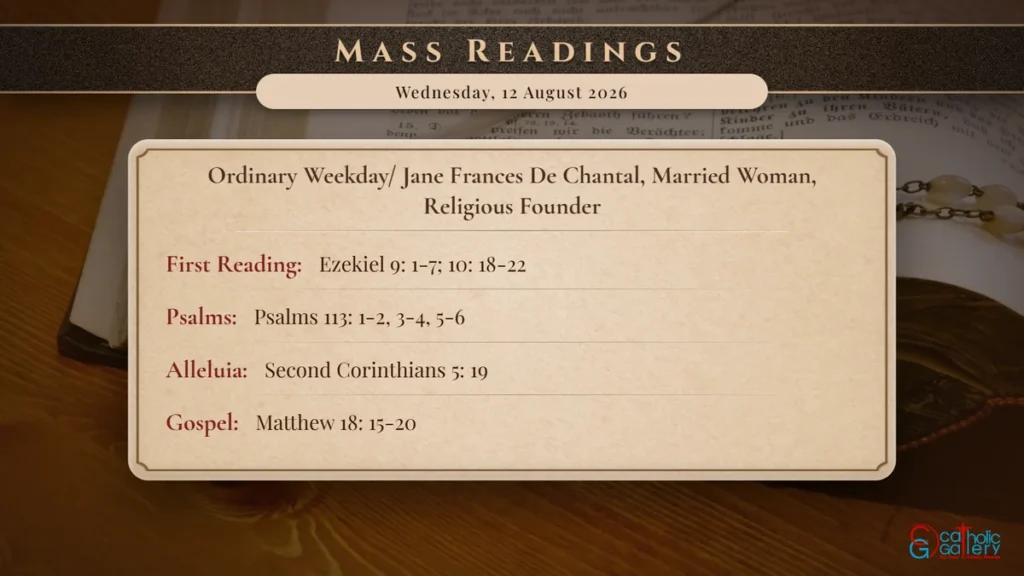 Daily Mass Readings Scripture Card – Wednesday, 12 August 2026