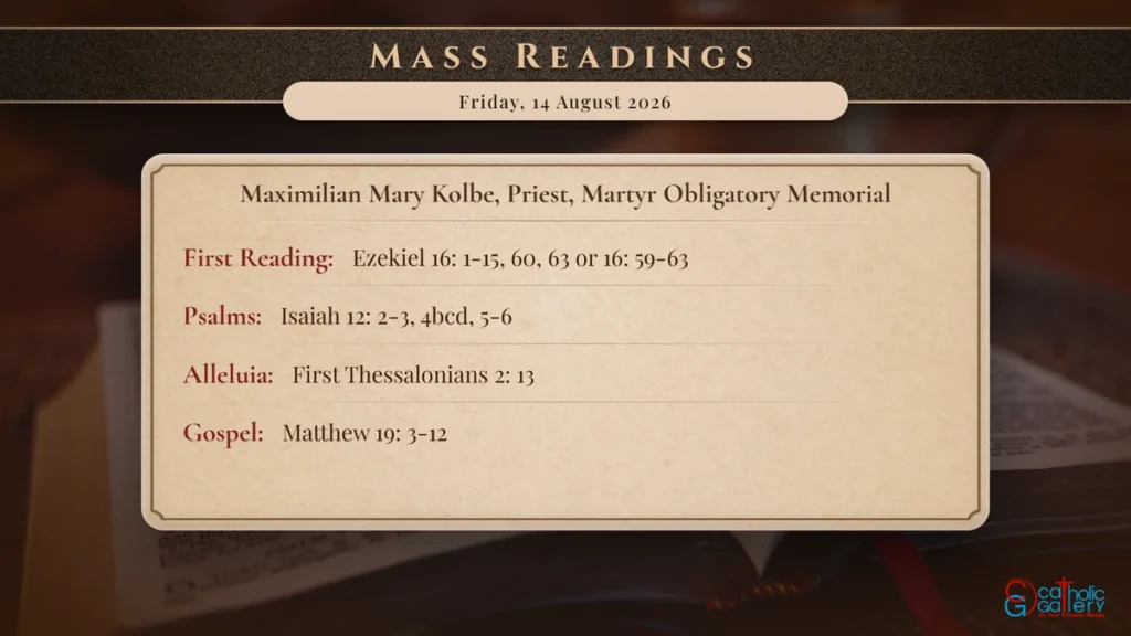 Daily Mass Readings Scripture Card – Friday, 14 August 2026