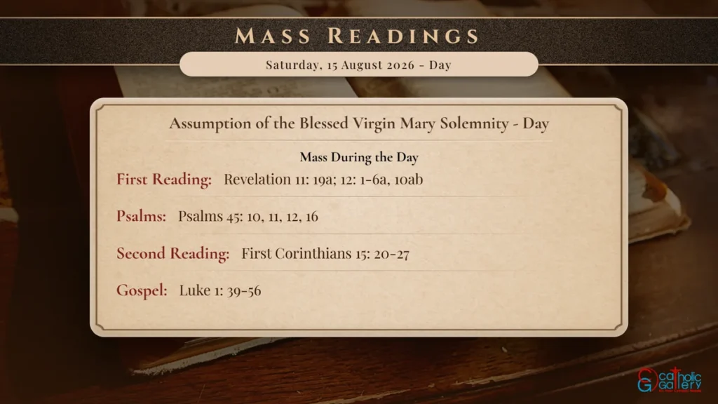 Daily Mass Readings Scripture Card – Saturday, 15 August 2026 - Day