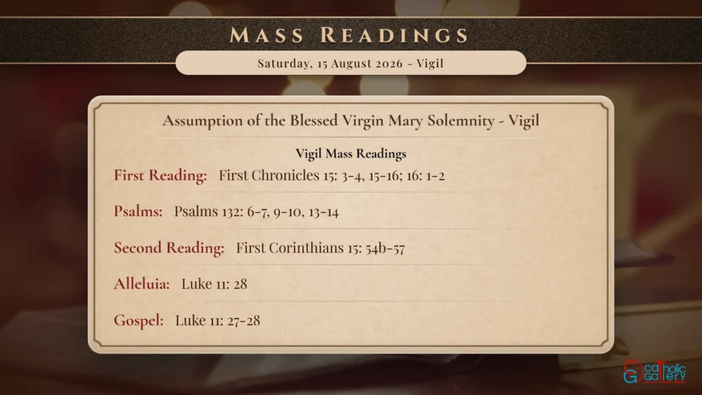 Daily Mass Readings Scripture Card – Saturday, 15 August 2026 - Vigil