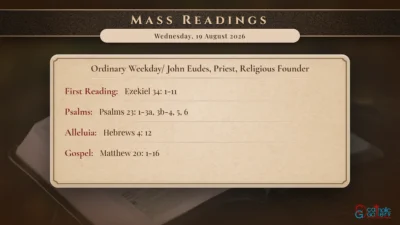Daily Mass Readings – Wednesday, 19 August 2026