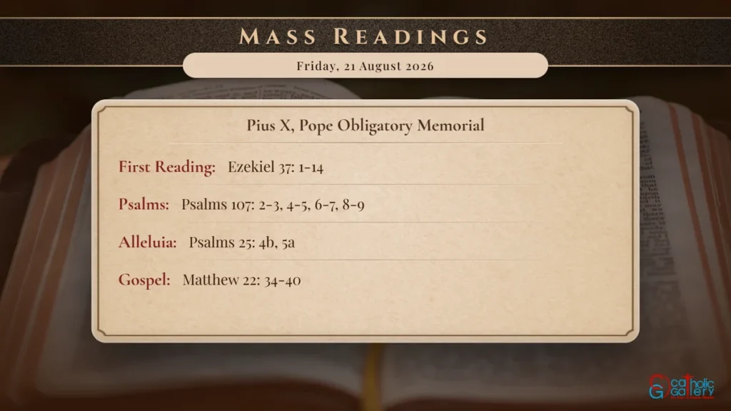 Daily Mass Readings Scripture Card – Friday, 21 August 2026