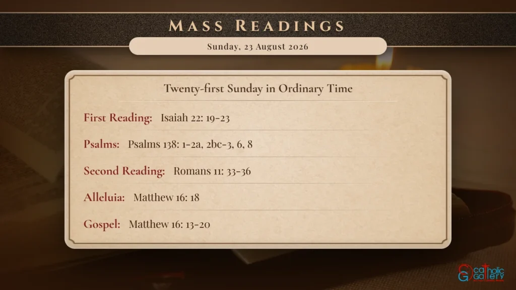 Daily Mass Readings Scripture Card – Sunday, 23 August 2026