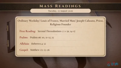 Daily Mass Readings – Tuesday, 25 August 2026