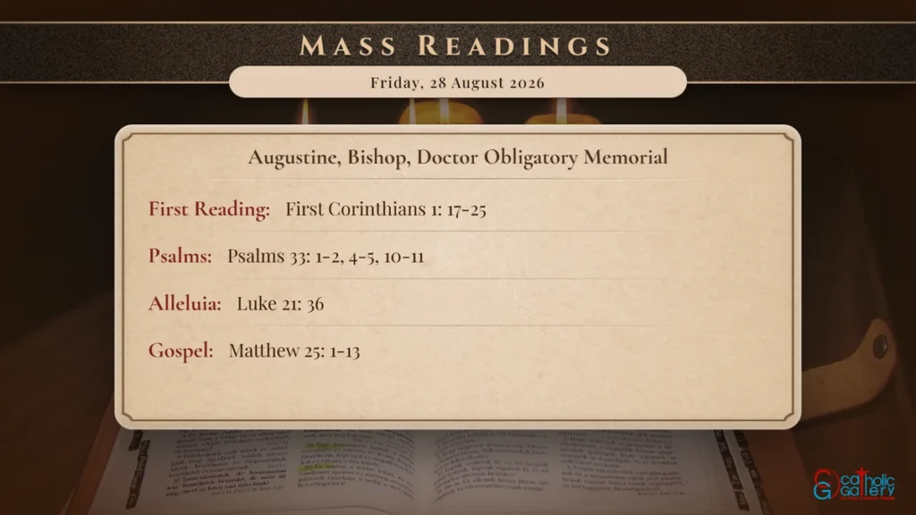Daily Mass Readings Scripture Card – Friday, 28 August 2026
