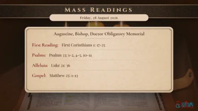 Daily Mass Readings – Friday, 28 August 2026