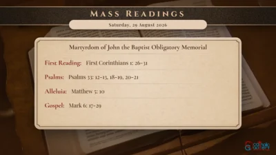 Daily Mass Readings – Saturday, 29 August 2026