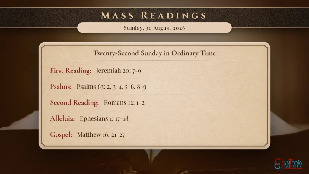 Daily Mass Readings Scripture Card – Sunday, 30 August 2026