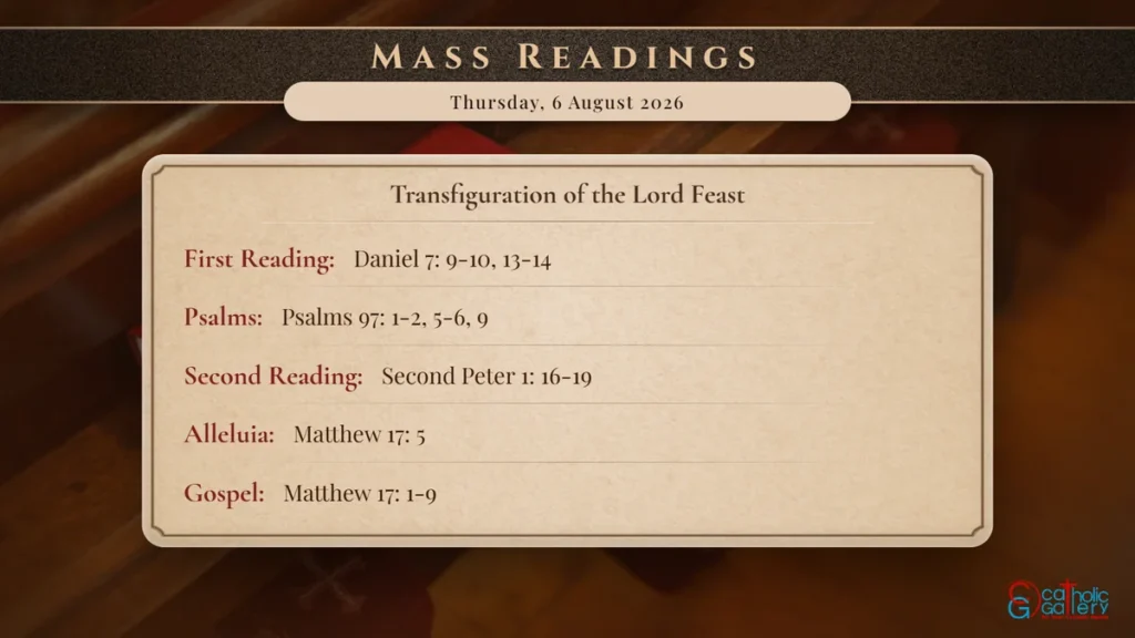 Daily Mass Readings Scripture Card – Thursday, 6 August 2026