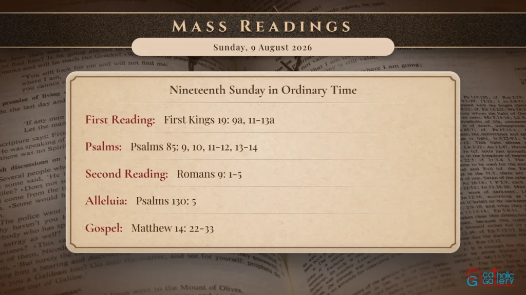 Daily Mass Readings Scripture Card – Sunday, 9 August 2026
