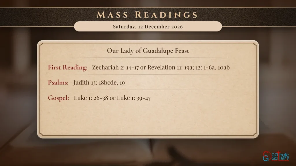 Daily Mass Readings Scripture Card – Saturday, 12 December 2026