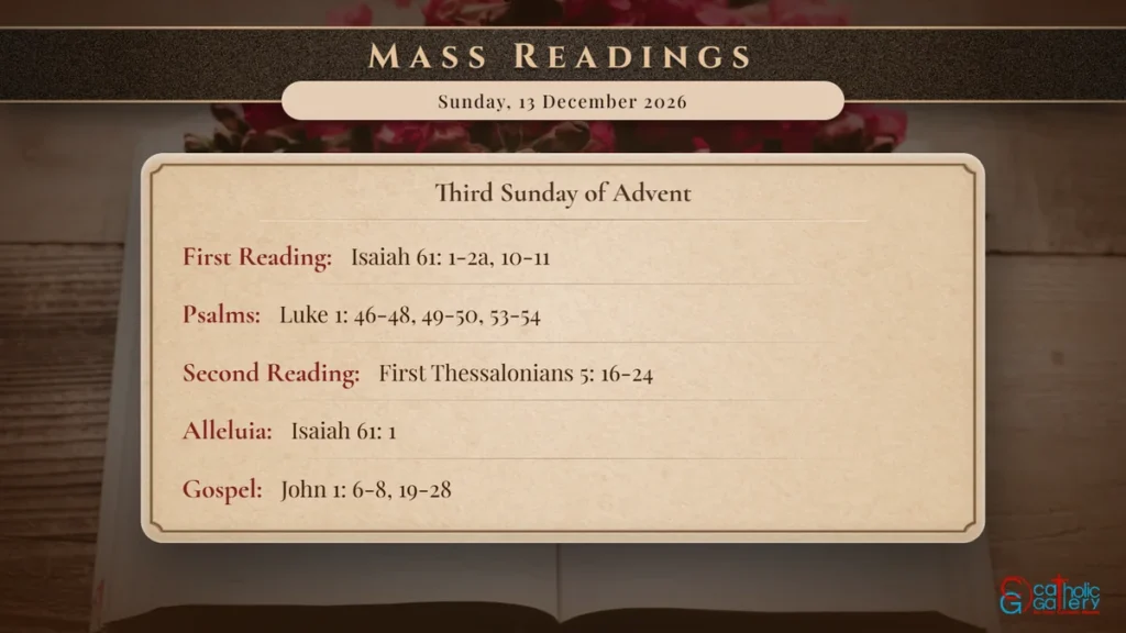 Daily Mass Readings Scripture Card – Sunday, 13 December 2026