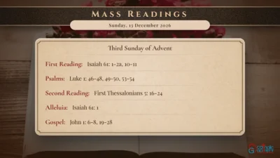 Daily Mass Readings – Sunday, 13 December 2026