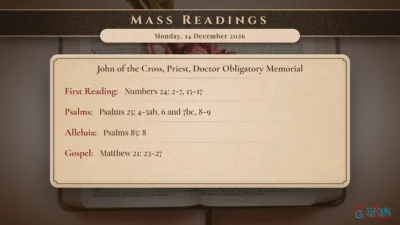Daily Mass Readings – Monday, 14 December 2026