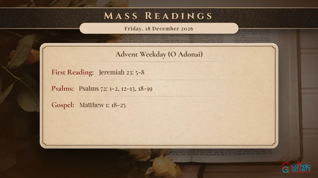 Daily Mass Readings Scripture Card – Friday, 18 December 2026